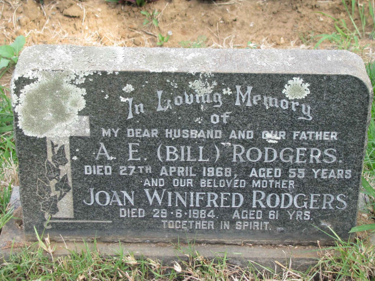 RODGERS A.E. -1968 &amp; Joan Winifred -1984