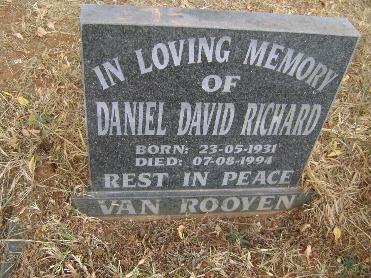 ROOYEN Daniel David Richard, van 1931-1994