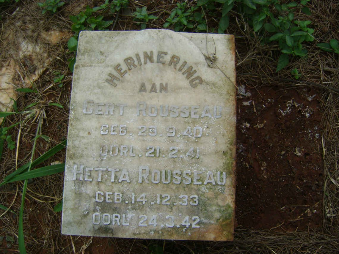 ROUSSEAU Gert 1940-1941 :: ROUSSEAU Hetta 1933-1942