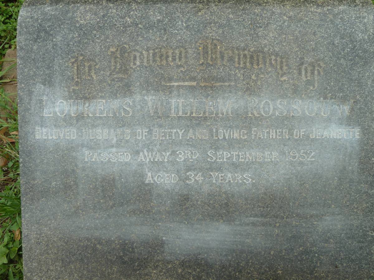 ROSSOUW Lourens Willem -1952
