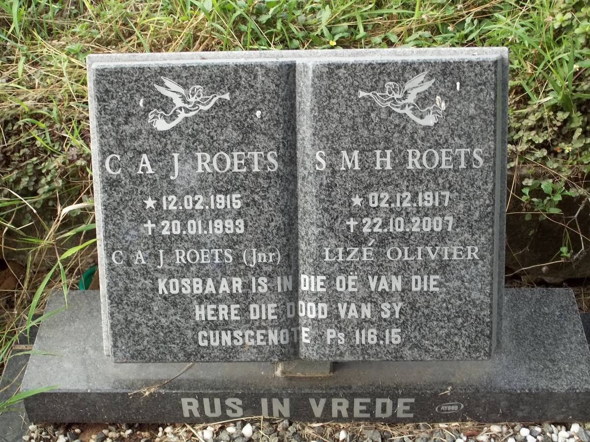 ROETS C.A.J. 1915-1993 &amp; S.M.H. 1917-2007