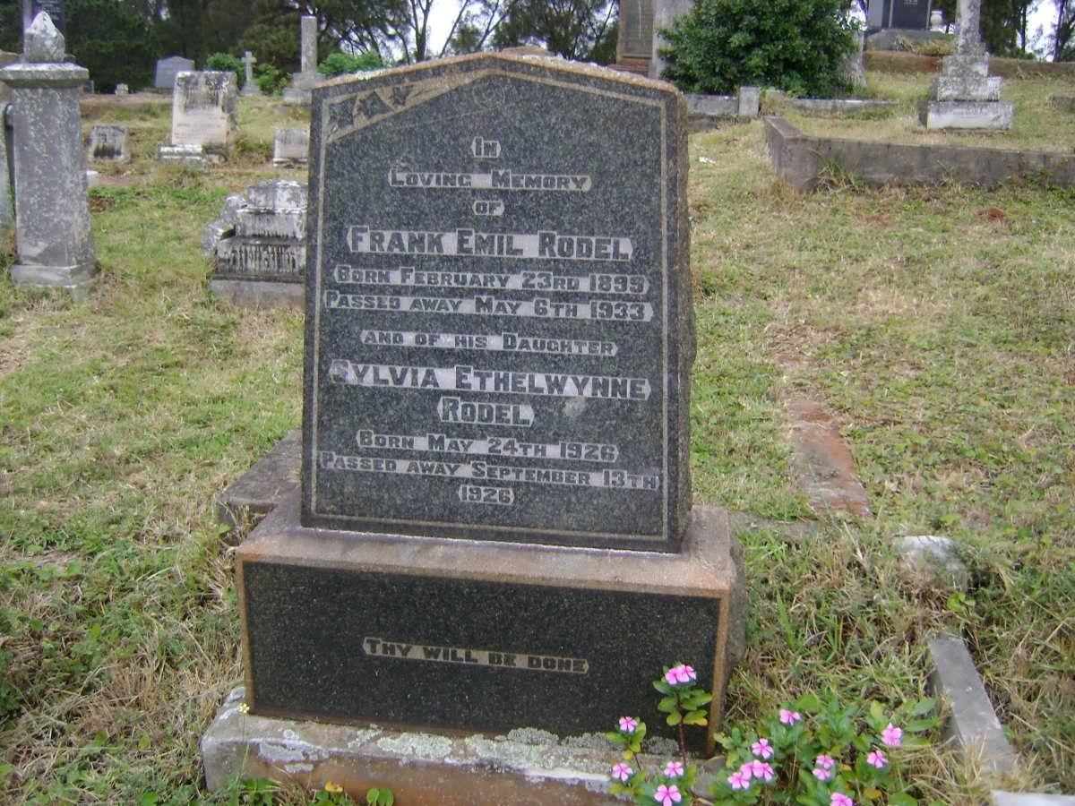 RODEL Frank Emil 1899-1933 :: RODEL Sylvia Ethelwynne -1926-1926