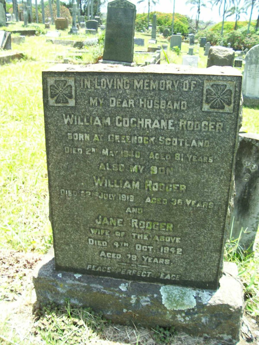 RODGER William Cochrane -1940 &amp; Jane -1942 :: RODGER William -1919