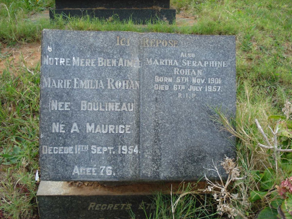 ROHAN Marie Emilia formerly MAURICE nee BOULINEAU -1954 :: ROHAN Martha Seraphine 1901-1957