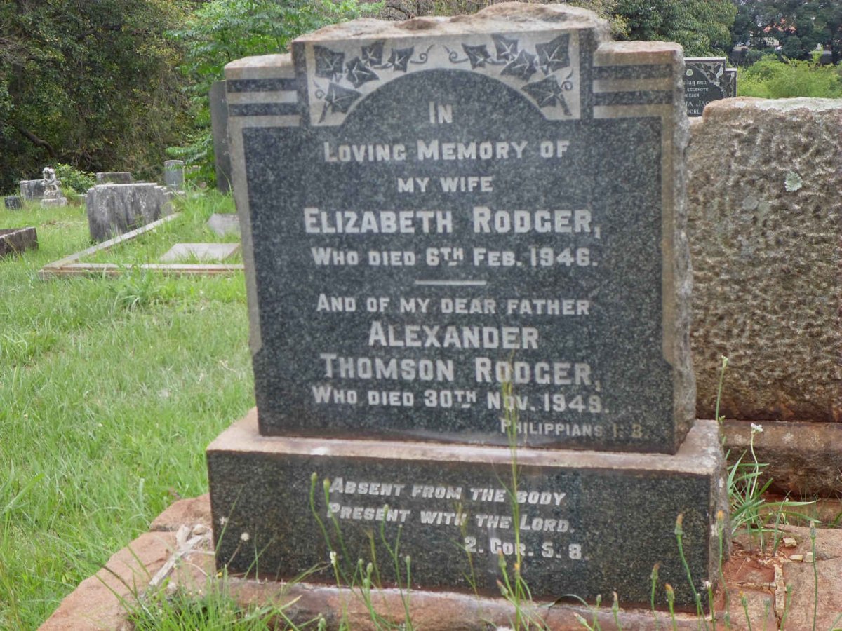RODGER Alexander Thomson -1949 &amp; Elizabeth -1946
