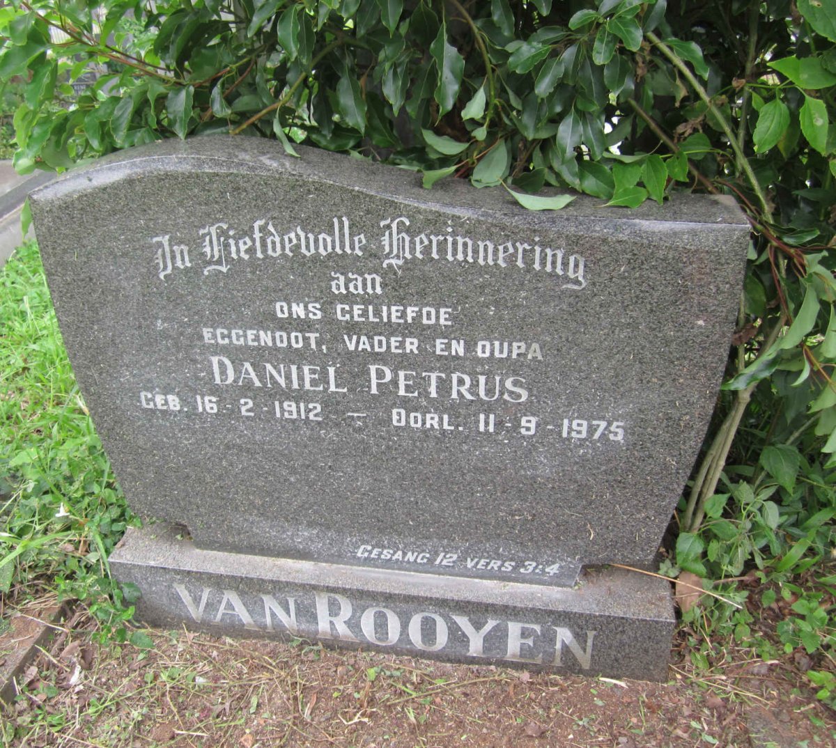 ROOYEN Daniel Petrus, van 1912-1975