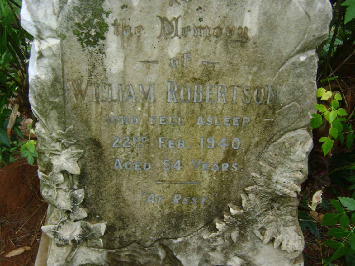 ROBERTSON William -1940 &amp; Winifred Elizabeth -1966