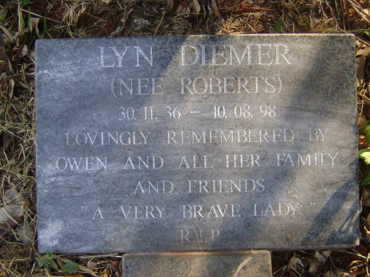 DIEMER Lyn nee ROBERTS 1936-1998