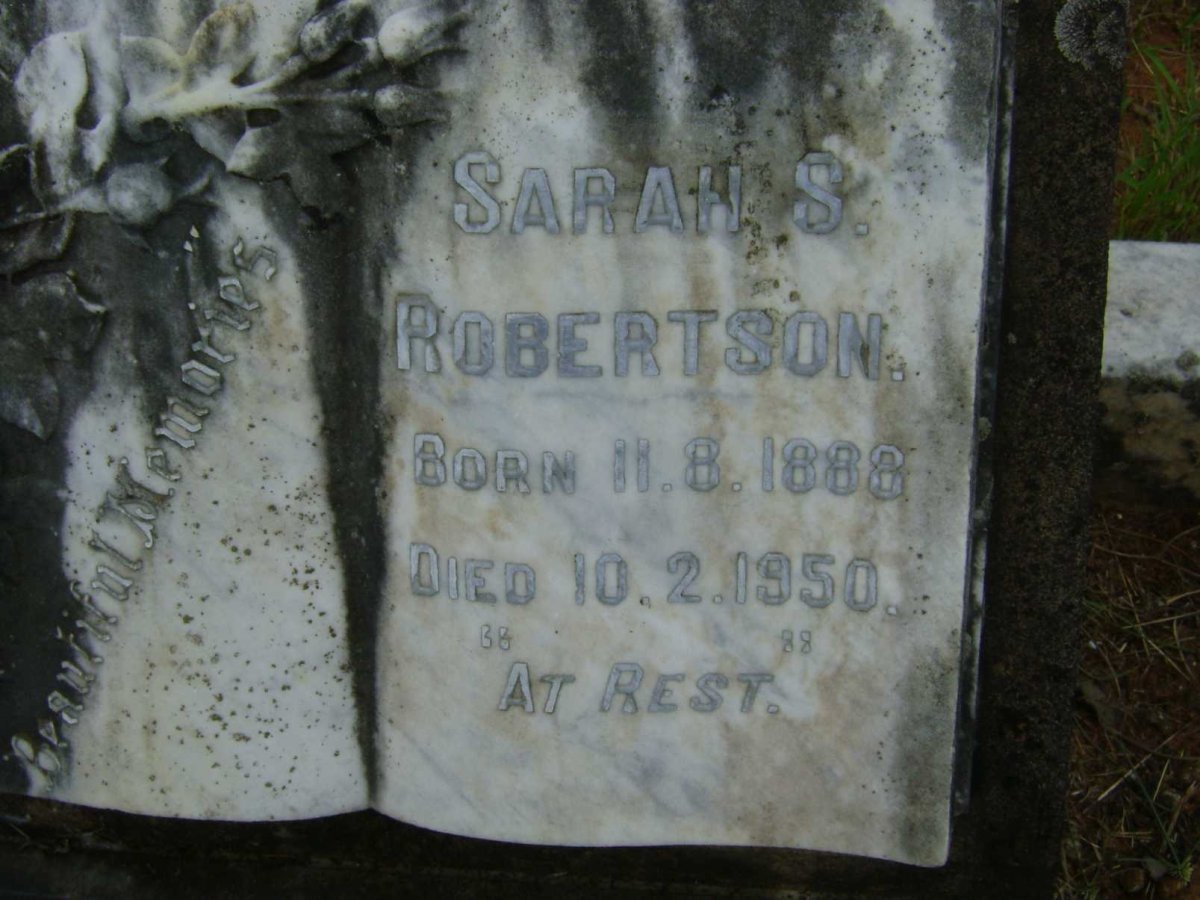 ROBERTSON Sarah S. 1888-1950