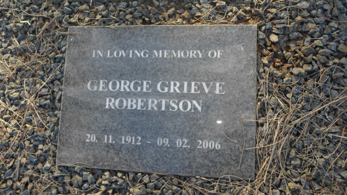 ROBERTSON George Grieve 1912-2006