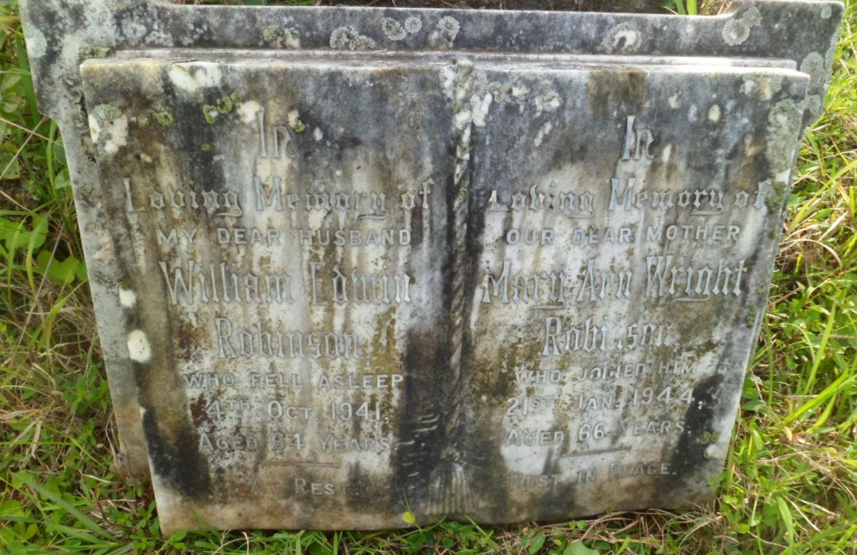 ROBINSON William Edwin -1941 &amp; Mary Ann WRIGHT -1944