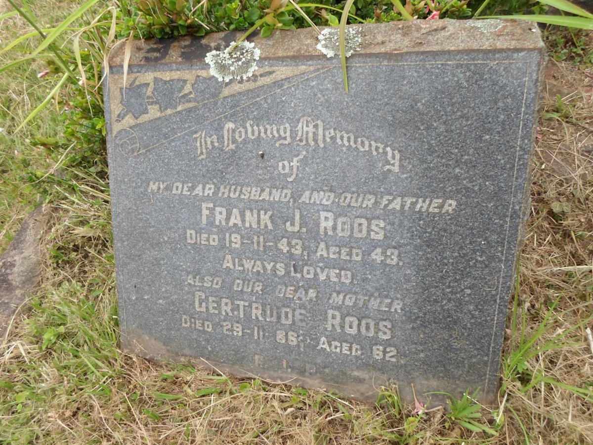 ROOS Frank J. -1943 &amp; Gertrude -1966