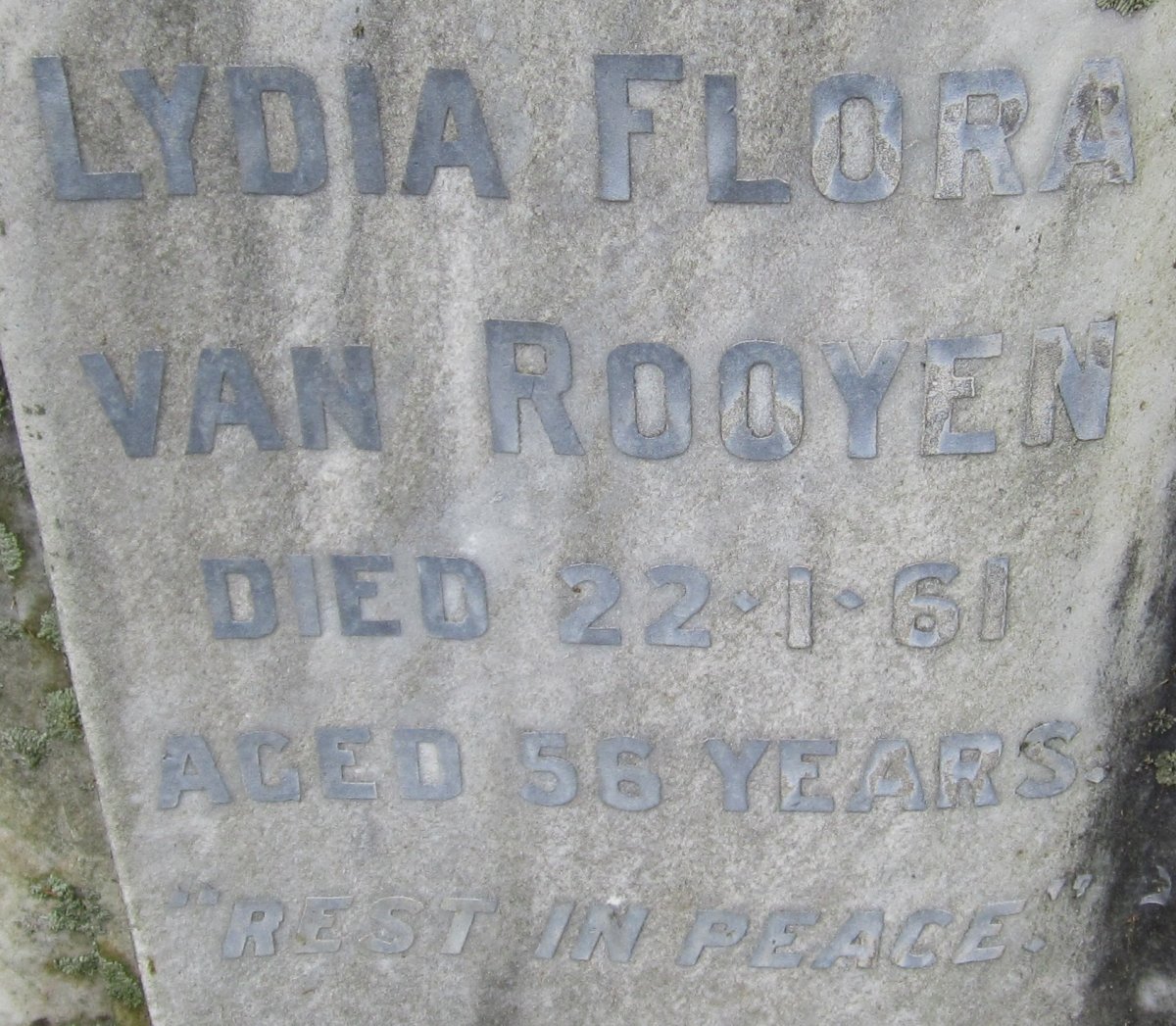 ROOYEN Lydia Flora, van -1961
