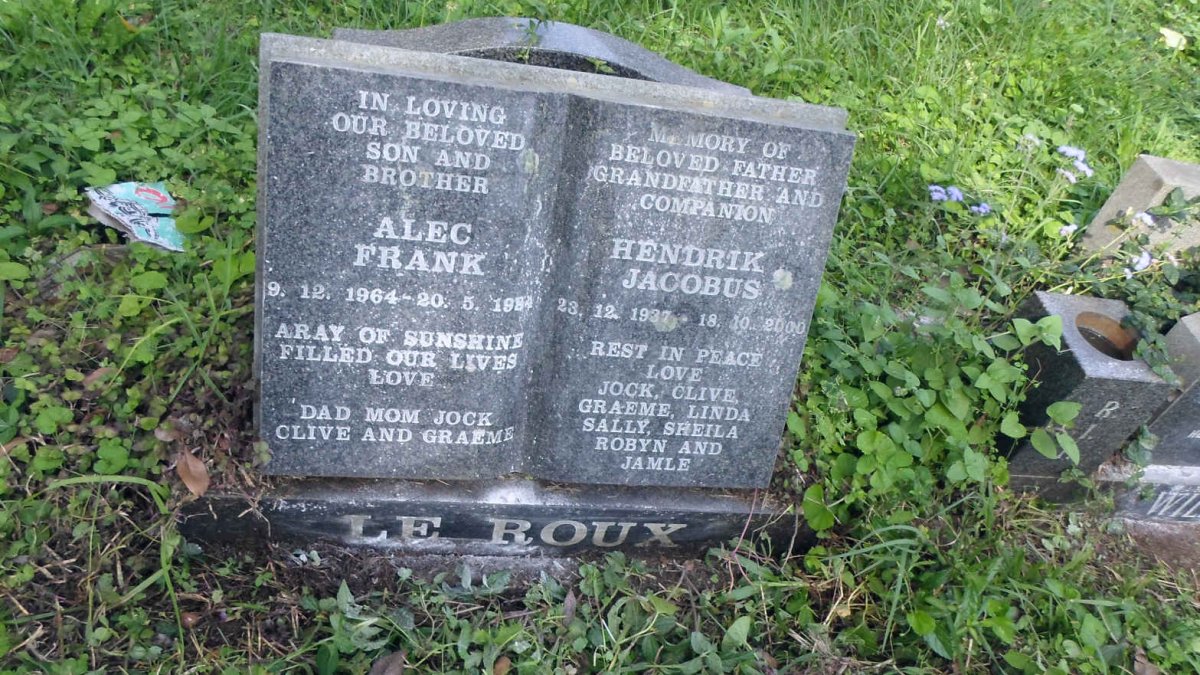 ROUX Hendrik Jacobus, le 1937-2000 :: ROUX Alec Frank, le 1964-1984