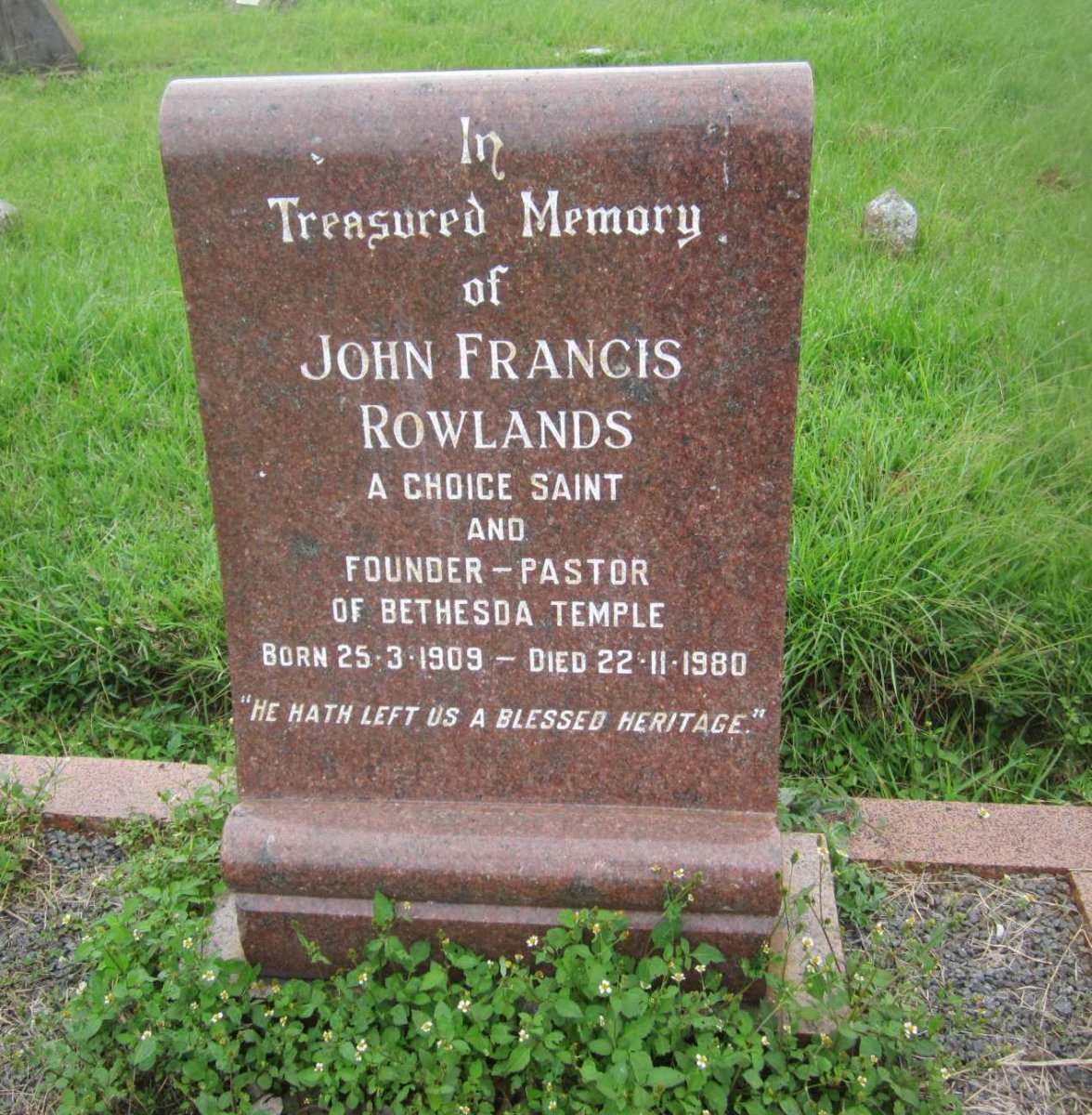 ROWLANDS John Francis 1909-1980