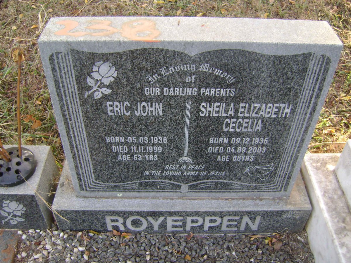 ROYEPPEN Eric John 1936-1999 &amp; Sheila Elizabeth Cecelia 1936-2003