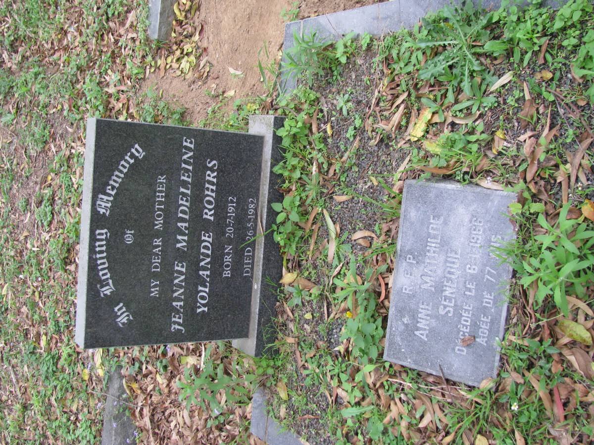 ROHRS Jeanne Madeleine Yolande 1912-1982 :: SENEQUE Anne Mathilde -1966