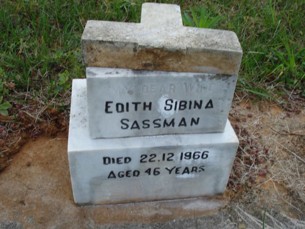 SASSMAN Edith Sibina -1966
