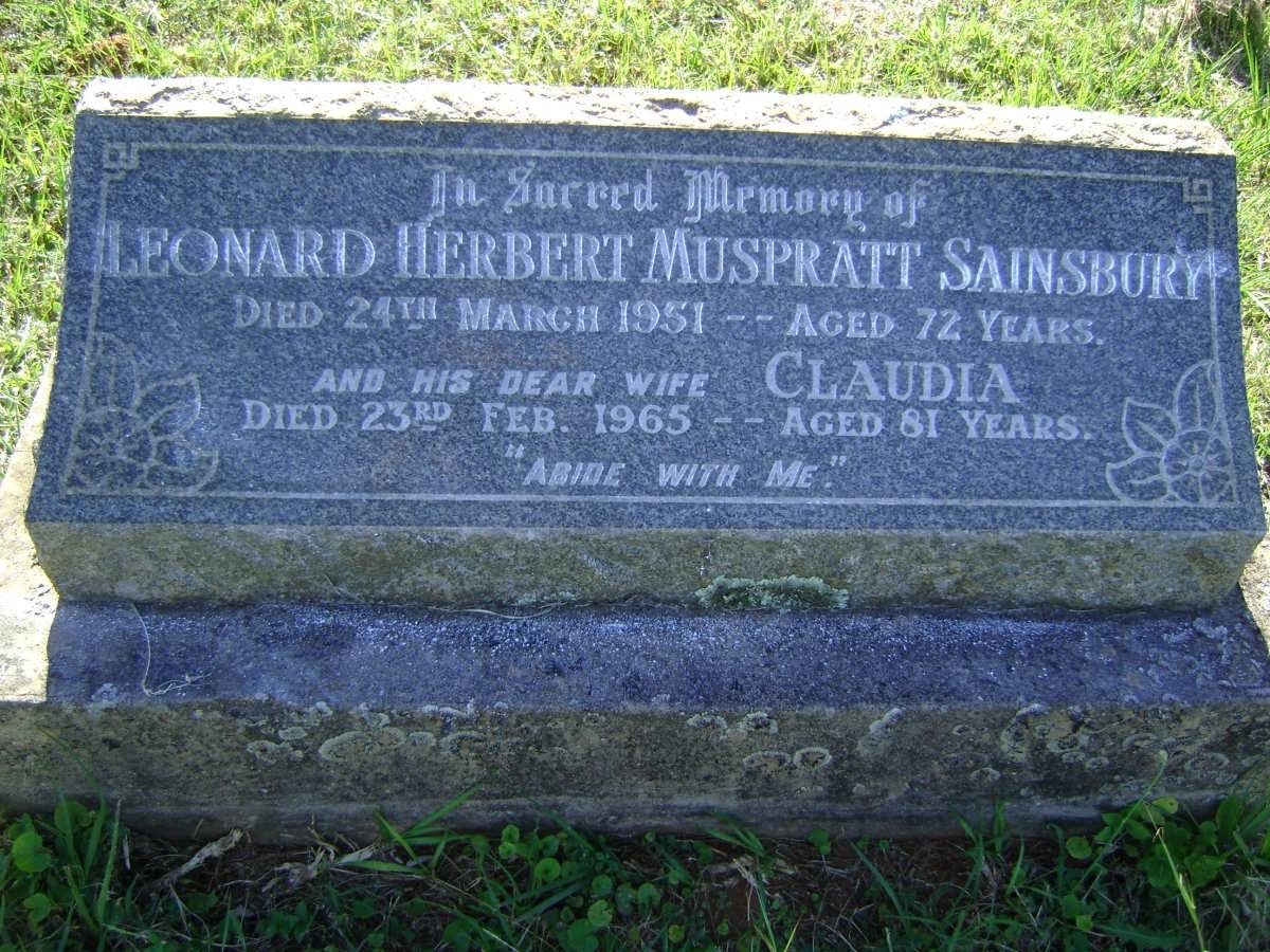 SAINSBURY Leonard Herbert Muspratt -1951 &amp; Claudia -1965