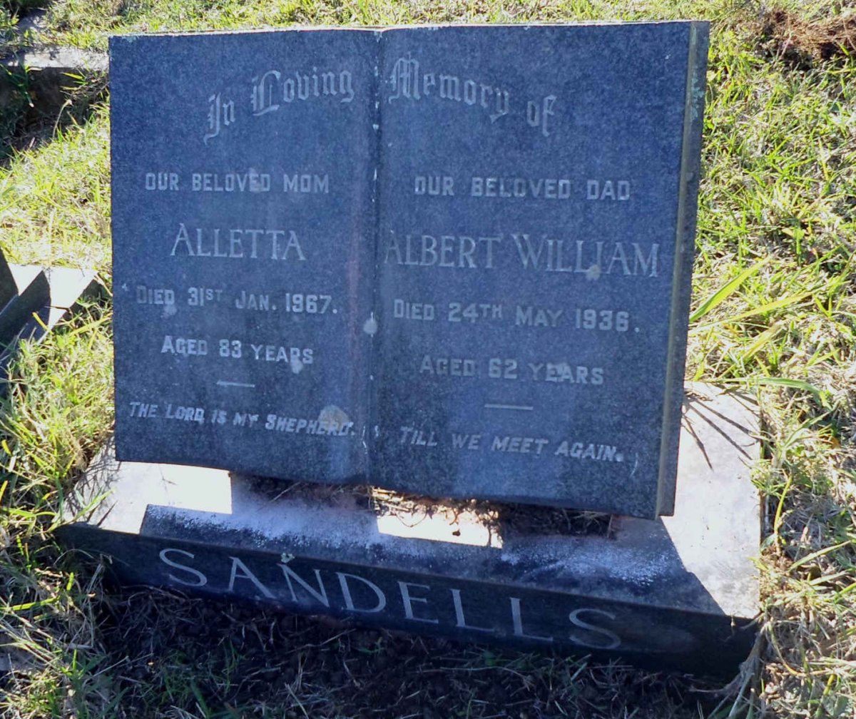 SANDELLS Albert William -1936 &amp; Alletta -1967