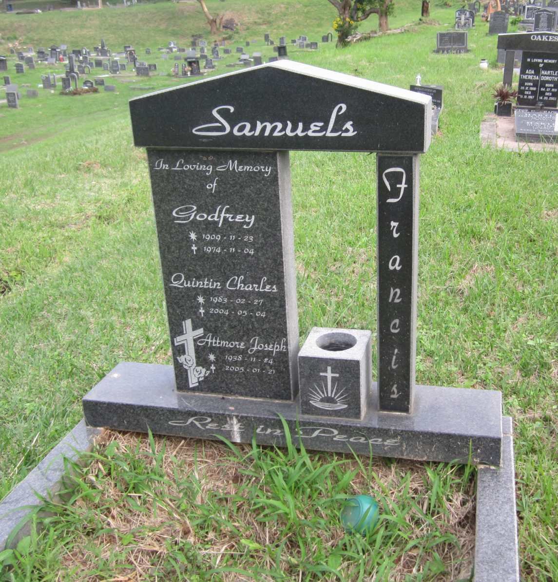 SAMUELS Godfrey 1909-1974 :: SAMUELS Attmore Joseph 1938-2005 :: SAMUELS Quintin Charles 1983-2004
