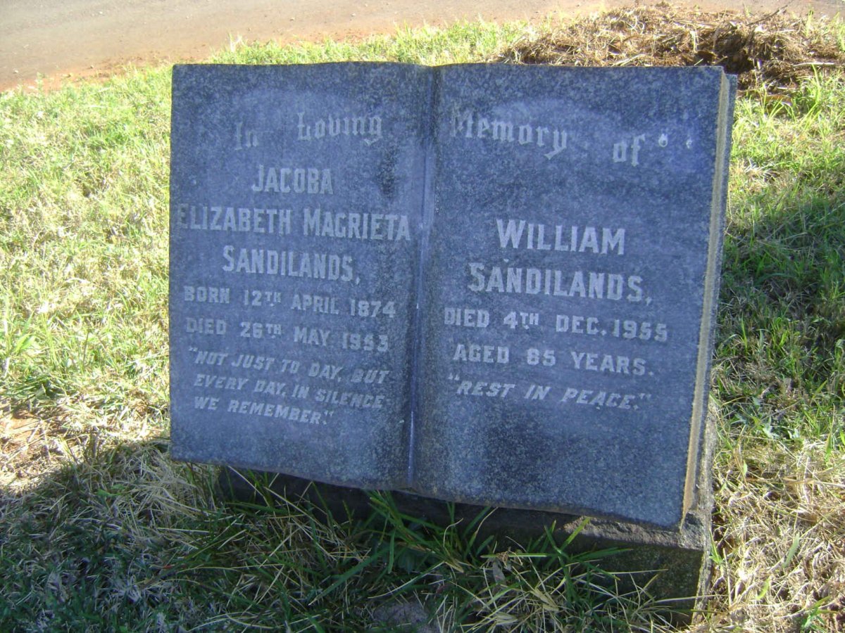 SANDILANDS William -1955 &amp; Jacoba Elizabeth Magrieta 1874-1953