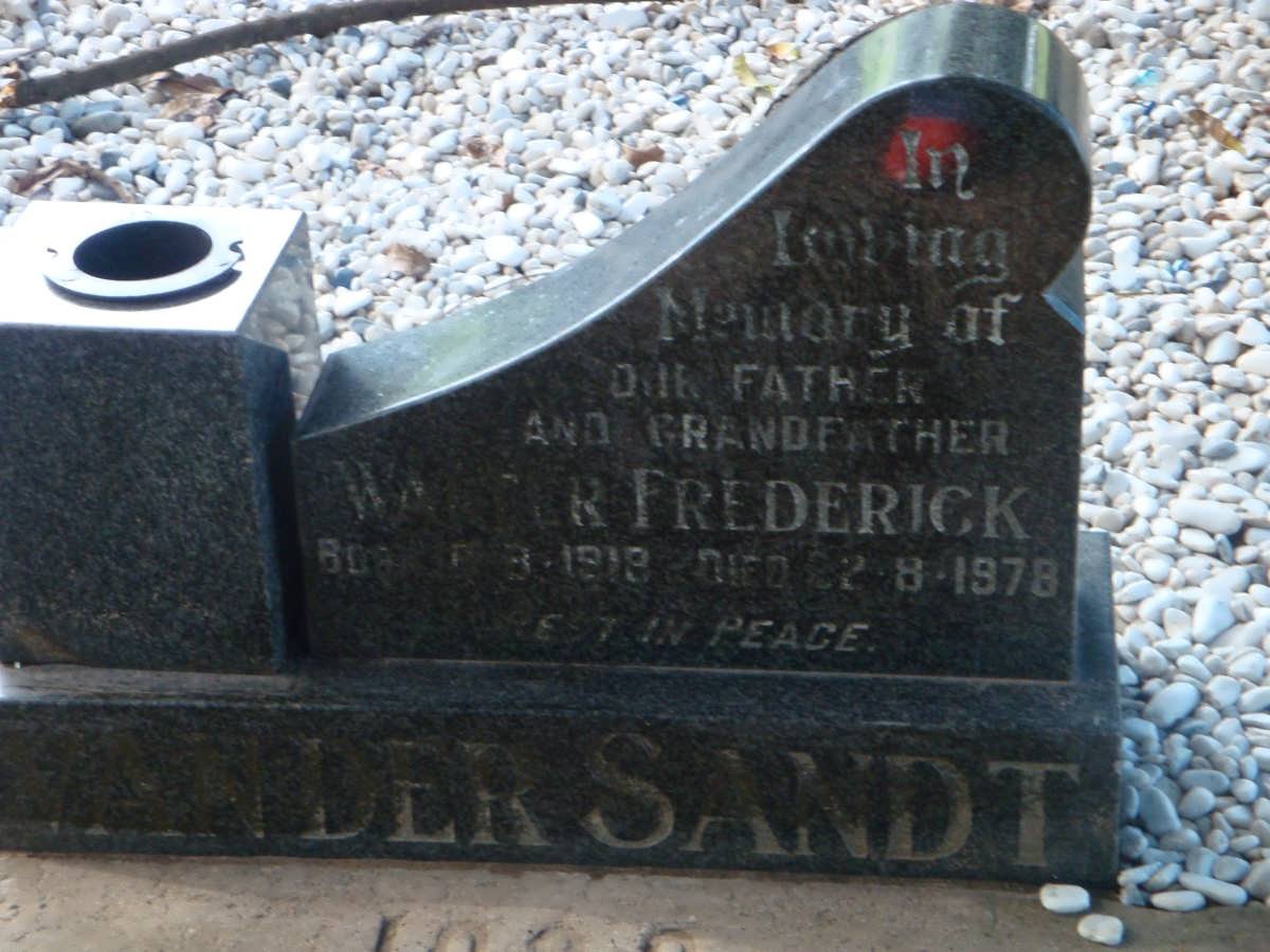 SANDT Walter Frederick, van der 1918-1978