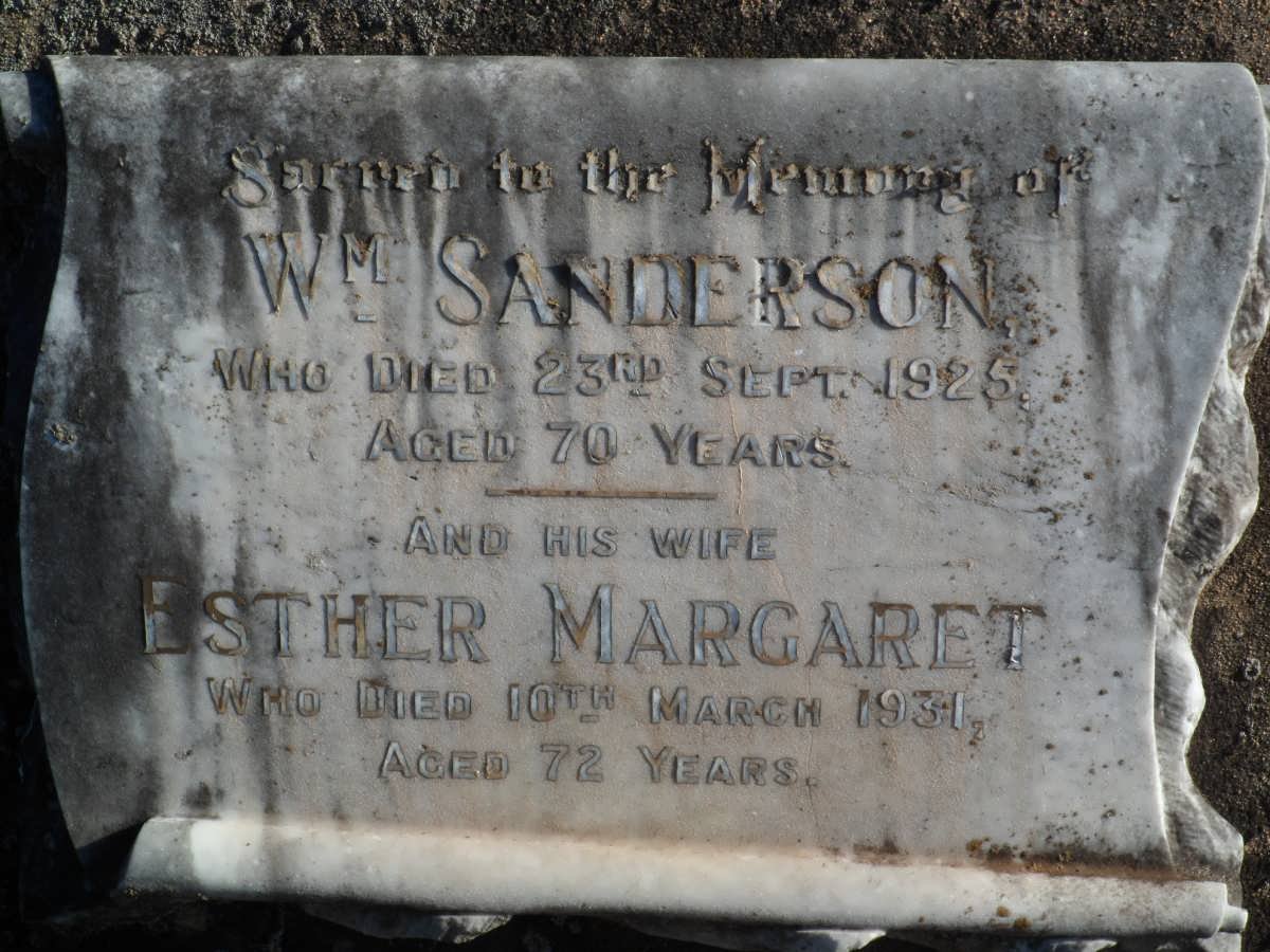 SANDERSON Wm. -1925 &amp; Esther Margaret -1931