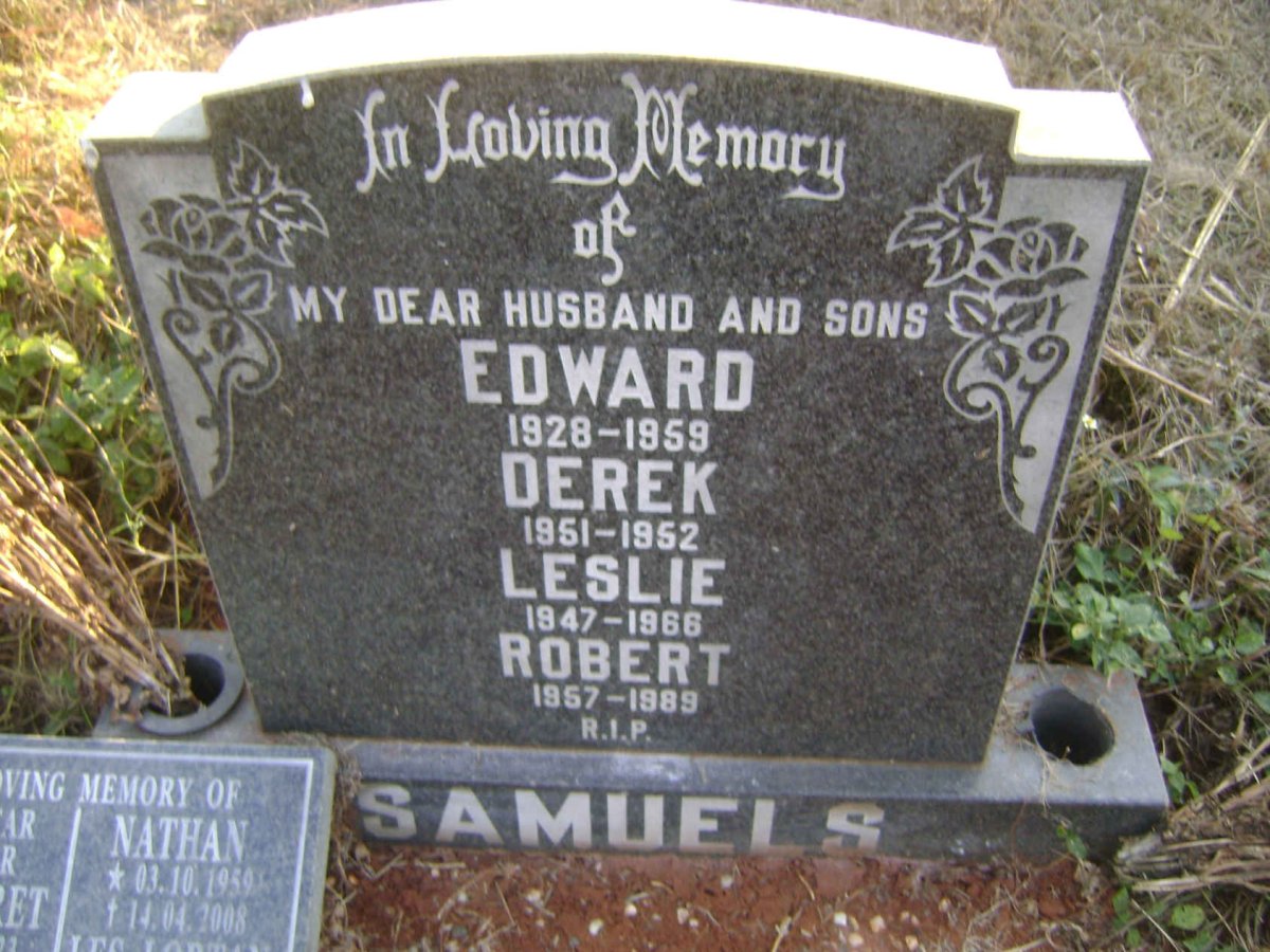 SAMUELS Edward 1928-1959 :: SAMUELS Derek 1951-1952 :: SAMUELS Leslie 1947-1966 :: SAMUELS Robert 1957-1989