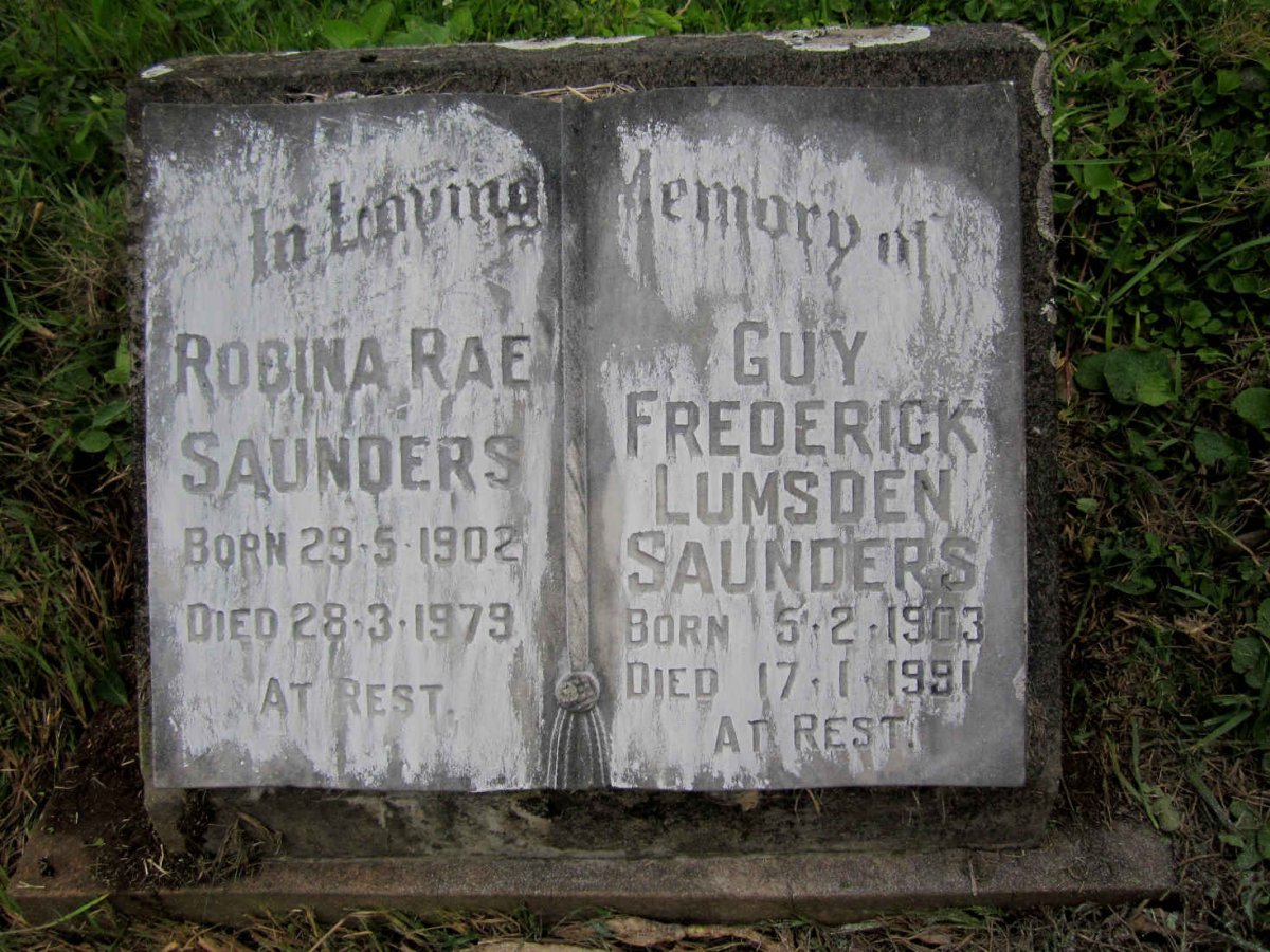 SAUNDERS Guy Frederick Lumsden 1903-1991 &amp; Robina Rae 1902-1979