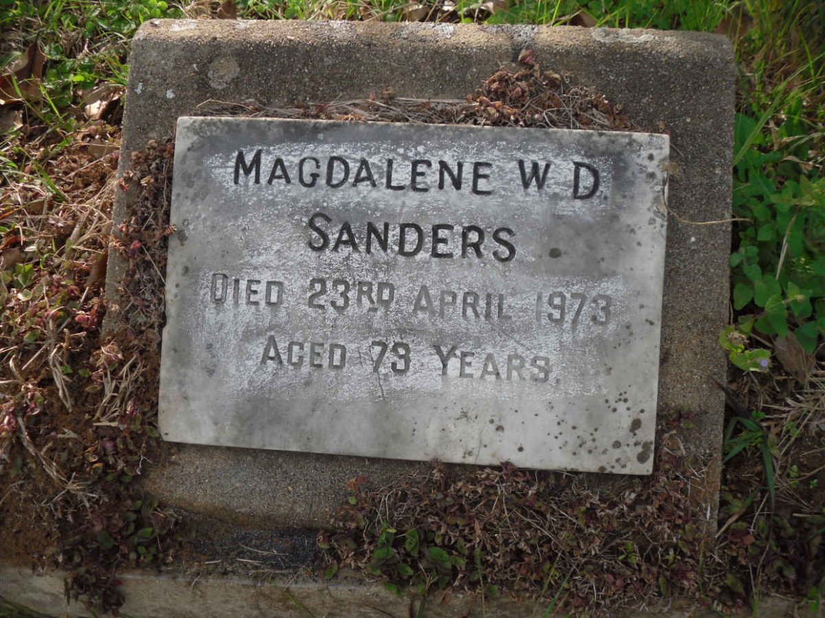 SANDERS Magdalene W.D. -1973