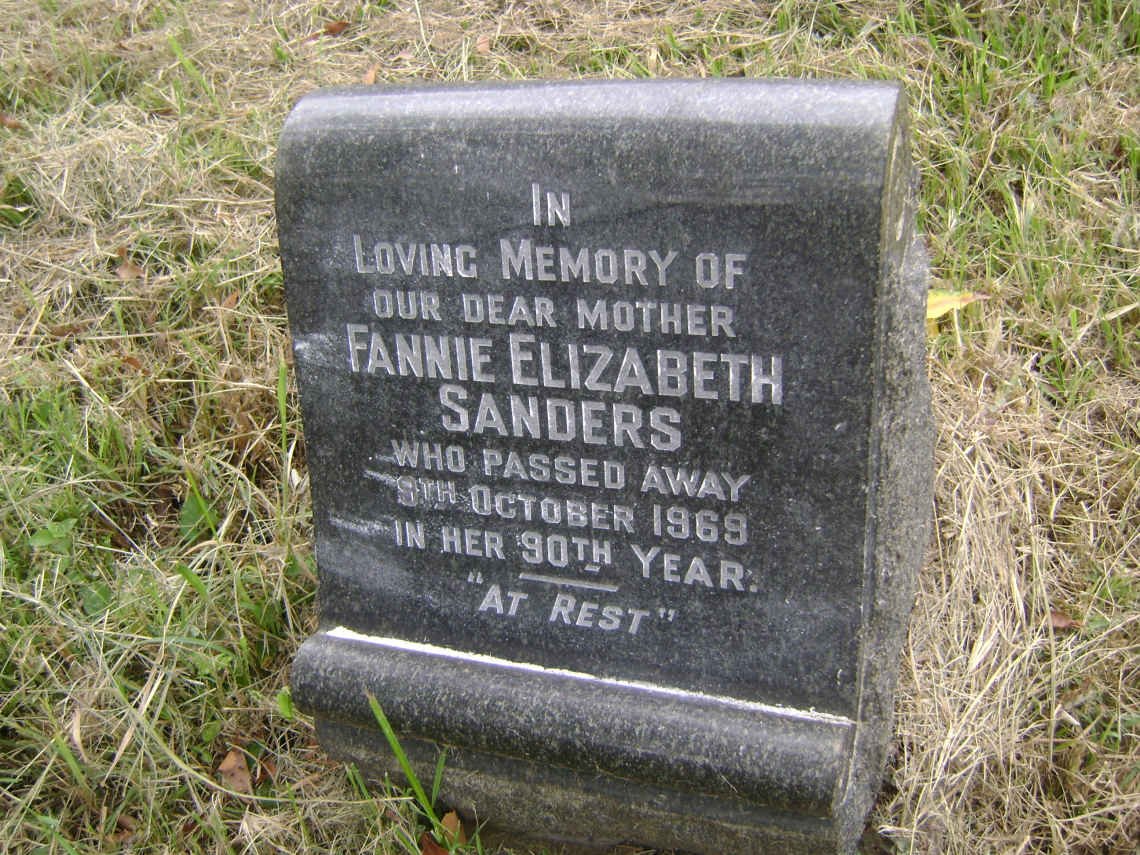 SANDERS Fannie Elizabeth -1969