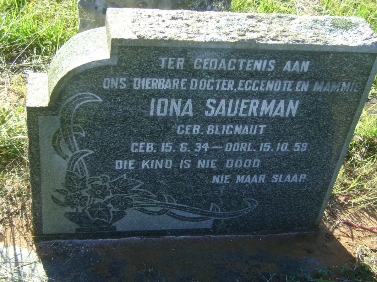 SAUERMAN Iona nee BLIGNAUT 1934-1959