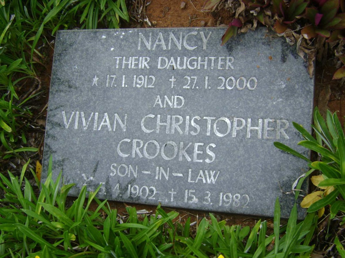 CROOKES Vivian Christopher 1902-1982 &amp; Nancy 1912-2000