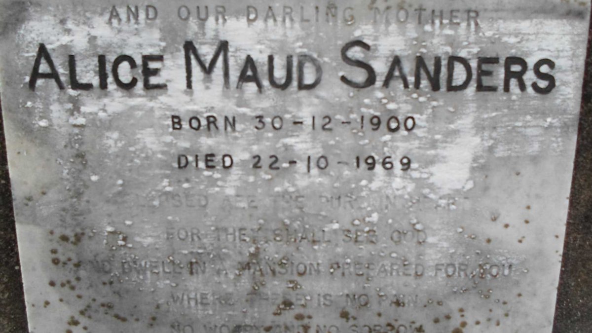 SANDERS Alice Maud 1900-1969