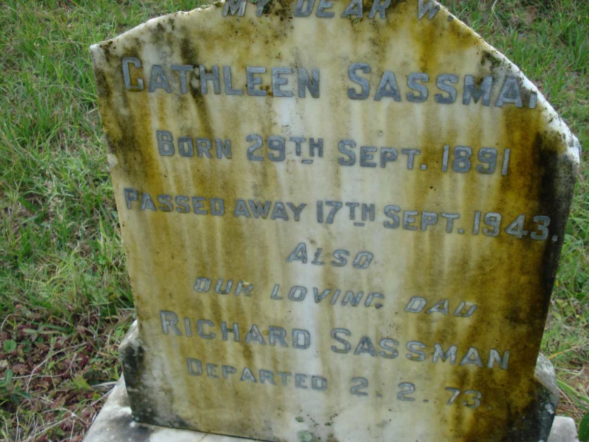 SASSMAN Richard -1973 &amp; Cathleen 1891-1943