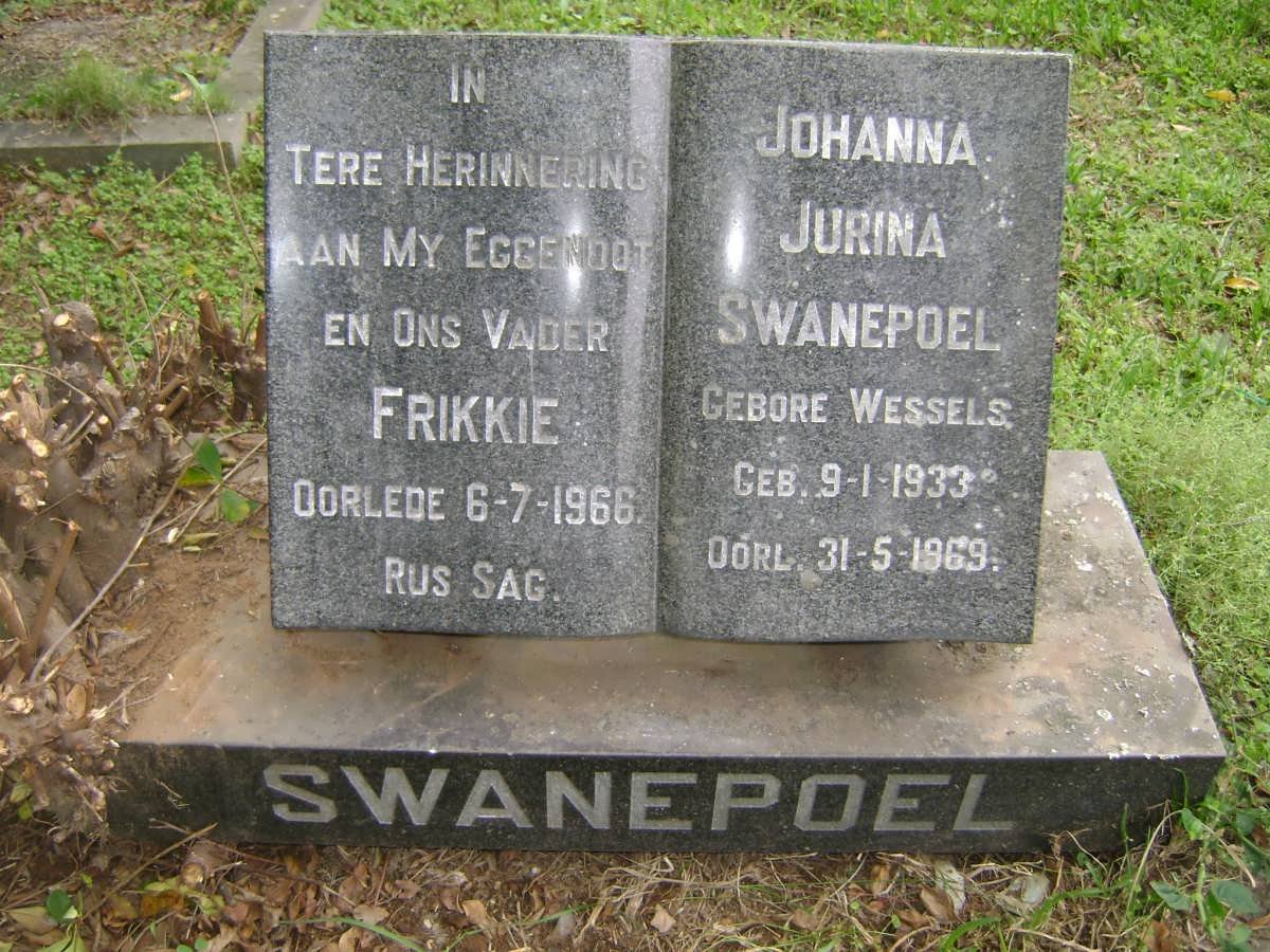 SWANEPOEL Frikkie -1966 &amp; Johanna Jurina WESSELS 1933-1969