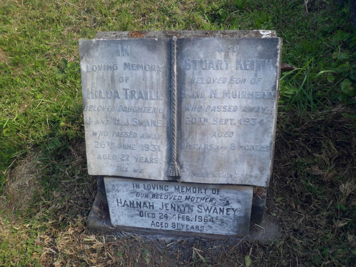 SWANEY Hannah Jenkyn -1964 :: TRAILL Hilda -1931 :: MUIRHEAD Stuart Keith -1934