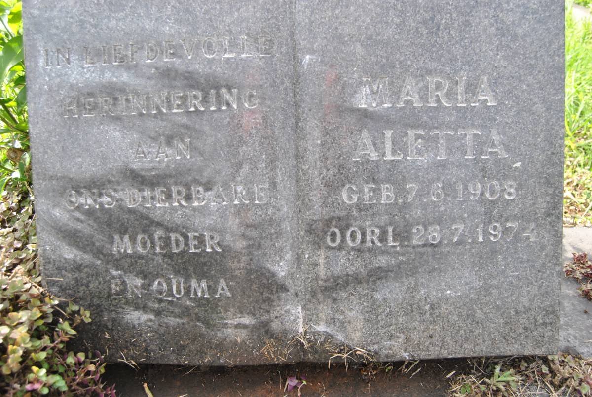 SWANEPOEL Maria Aletta 1908-1974