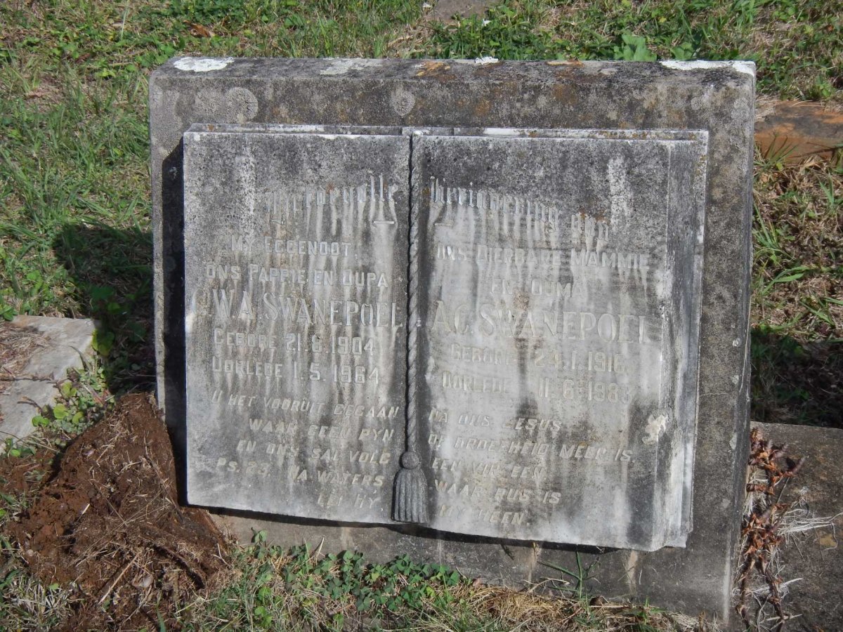 SWANEPOEL C.W.A. 1904-1964 &amp; A.C. 1916-1983
