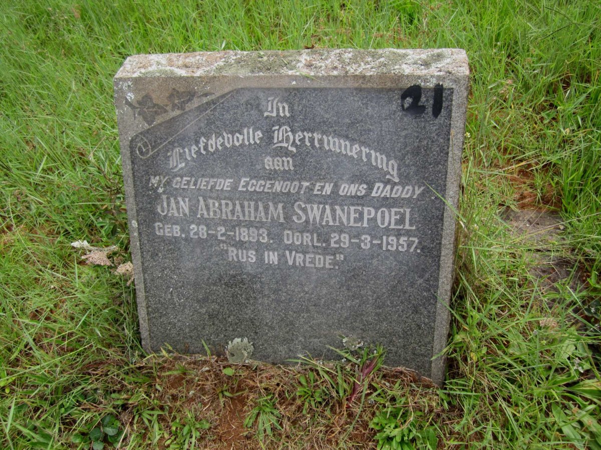 SWANEPOEL Jan Abraham 1893-1957