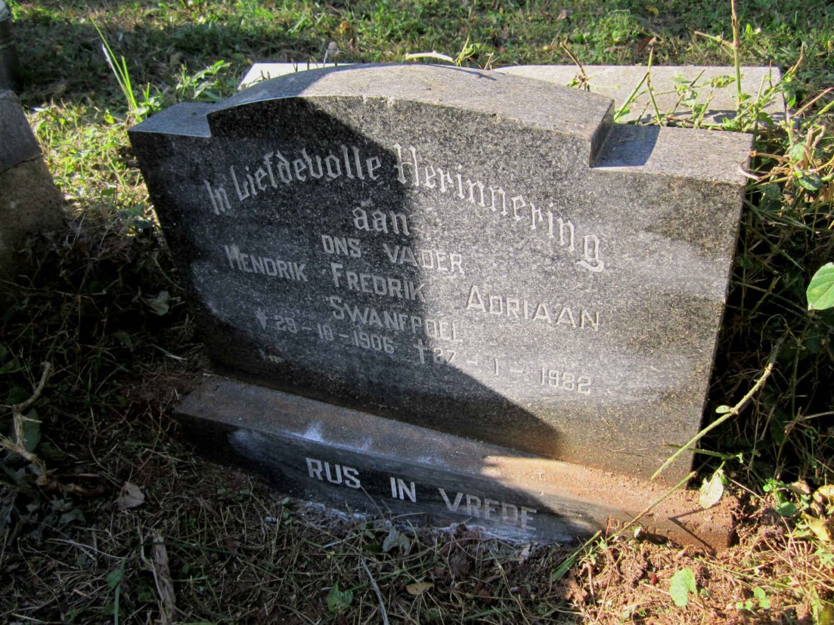 SWANEPOEL Hendrik Fredrik Adriaan 1906-1982