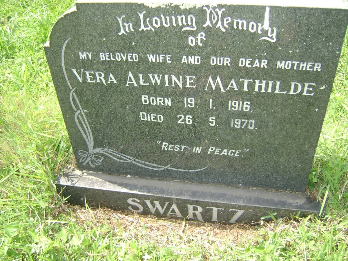 SWARTZ Vera Alwine Mathilde 1916-1970