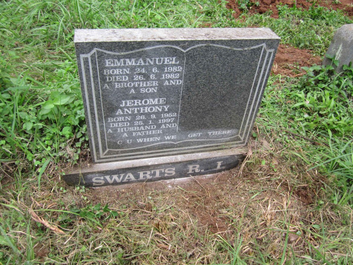 SWARTS Jerome Anthony 1952-1997 :: SWARTS Emmanuel 1982-1982