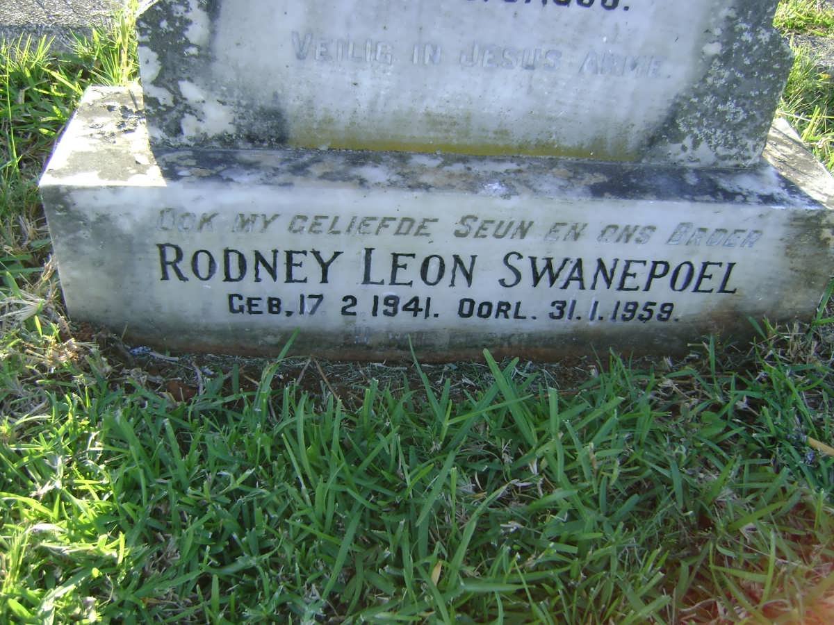 SWANEPOEL Hermanus Wilhelm 1885-1953 :: SWANEPOEL Rodney Leon 1941-1959