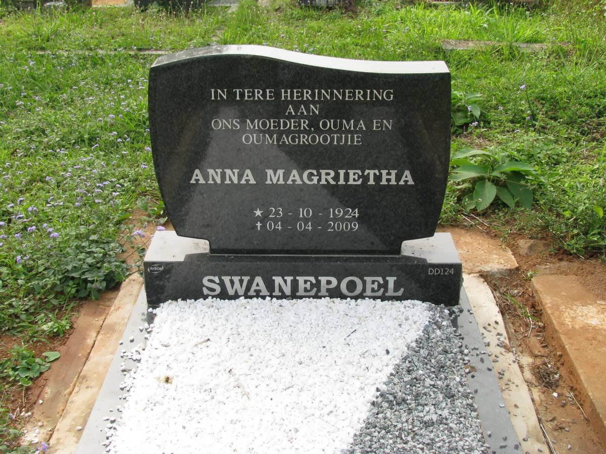 SWANEPOEL Victor Jacobus 1952- &amp; Maria Johanna Sophia 1953-2011 :: SWANEPOEL Anna Magrietha 1924-2009