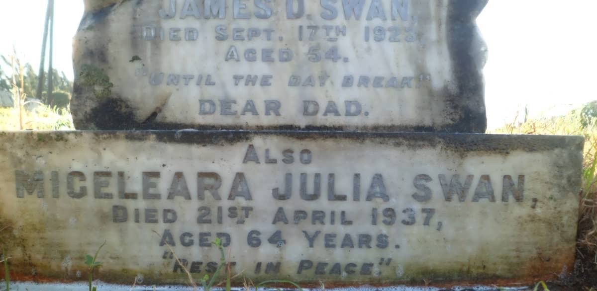 SWAN James D. -1923 &amp; Miceleara Julia -1937