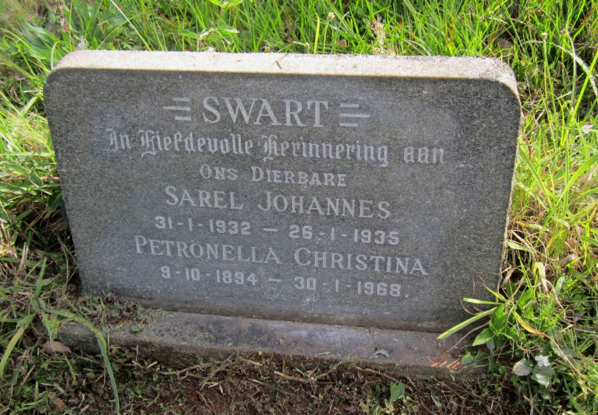 SWART Petronella Christina 1894-1968 :: SWART Sarel Johannes 1932-1935