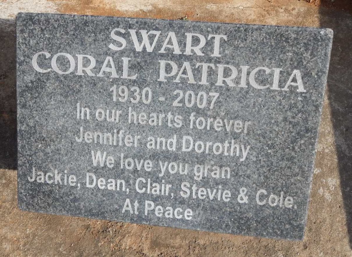 SWART Coral Patricia 1930-2007