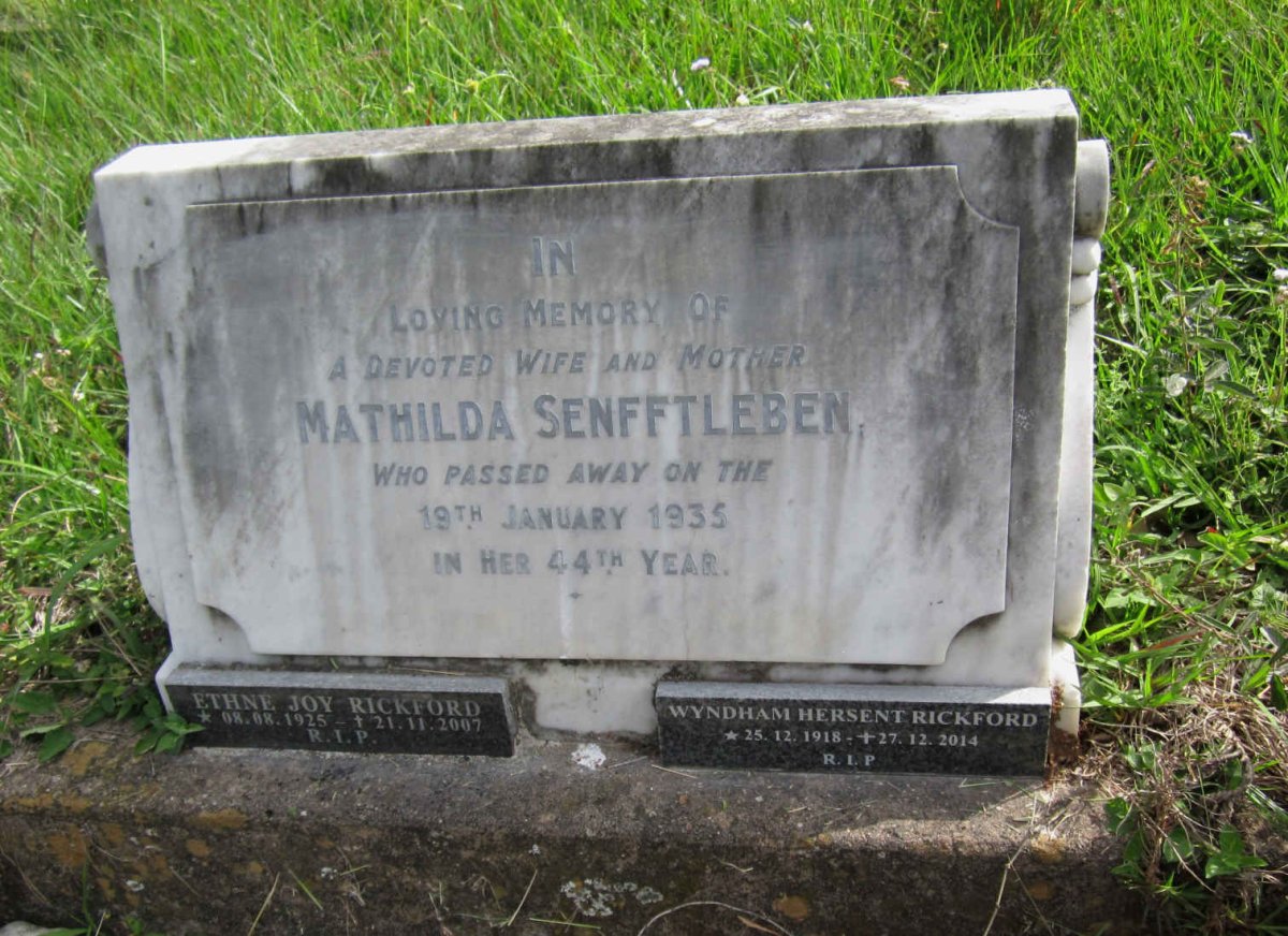SENFFTLEBEN Mathilda  -1935 :: RICKFORD Wyndham Hersent 1918-2014 :: RICKFORD Ethne Joy 1925-2007
